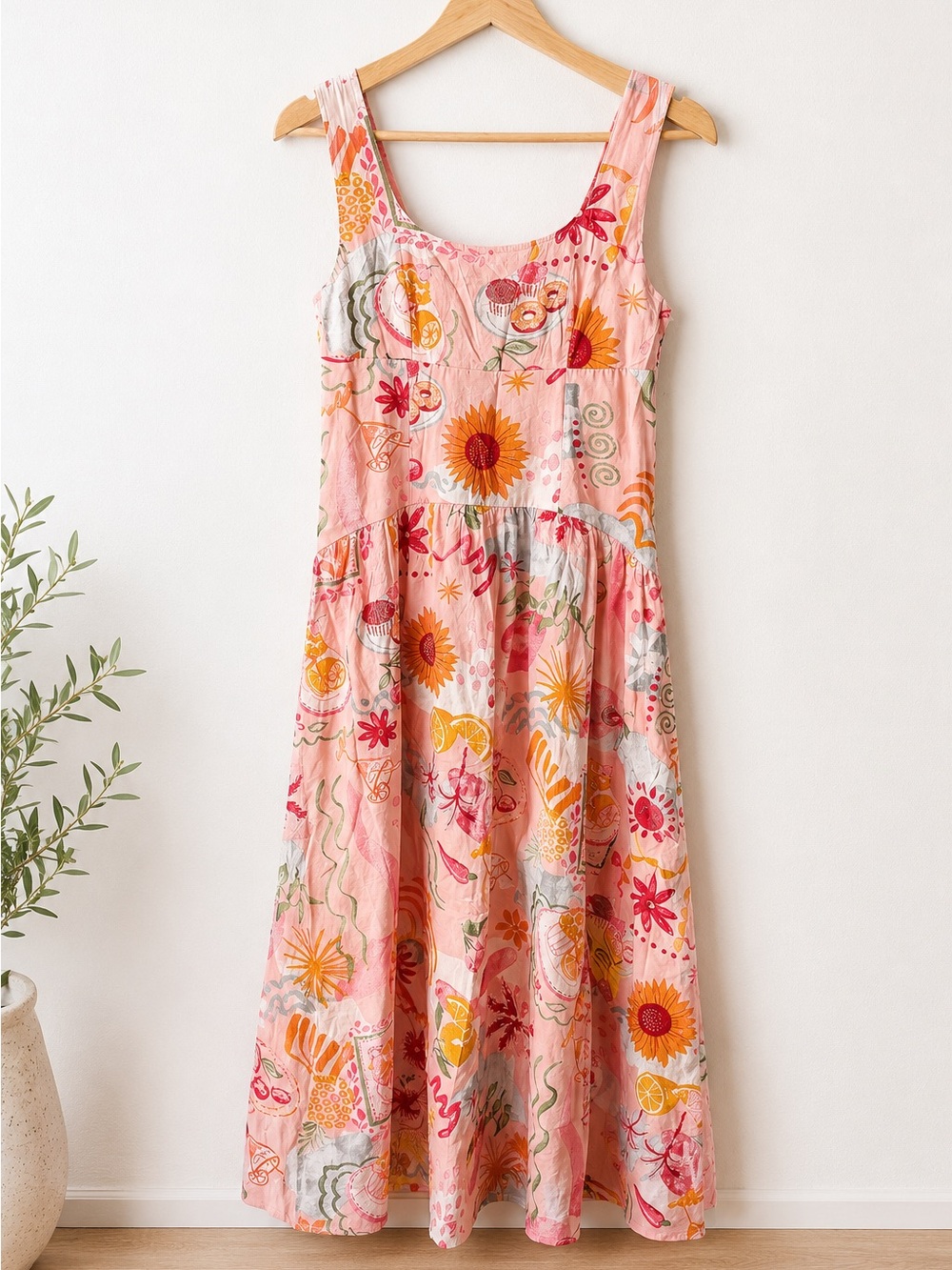 Blu Pepper Summer Print Pink Dress Size S NWT